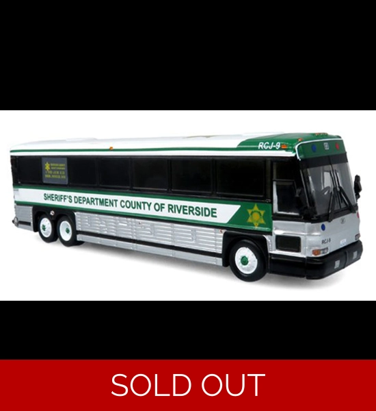 Iconic Replicas Riverside County Sheriff Bus MCI D4000 1/87 Diecast